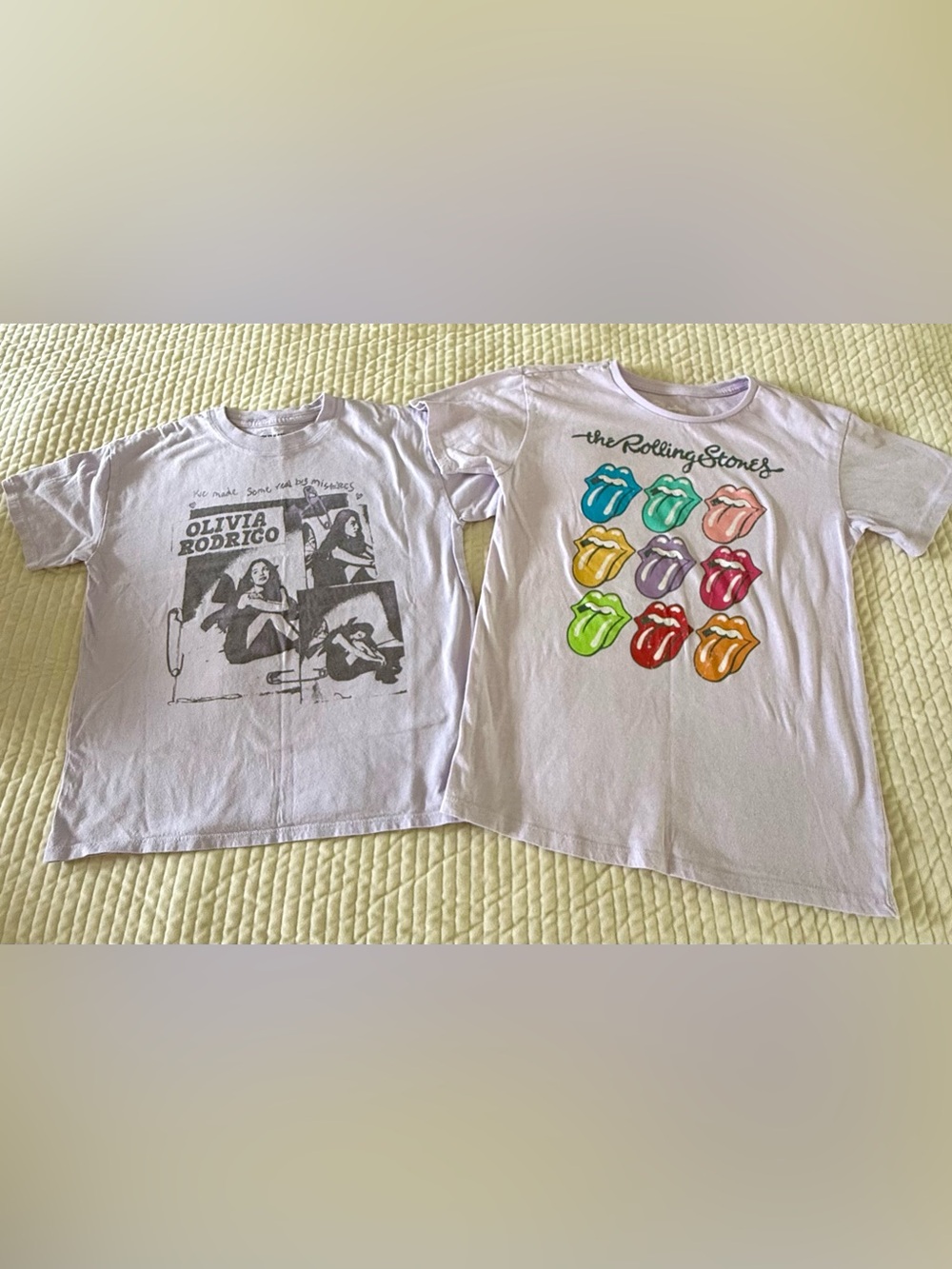 Cat & Jack Lilac Short Sleeve Tee with Multicolor Tongue Graphic